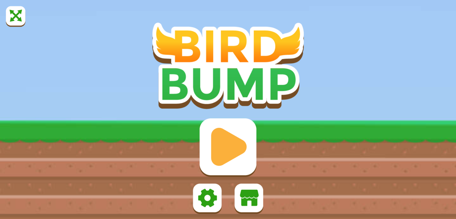 Bird Bump Game Welcome Screen Screenshot.