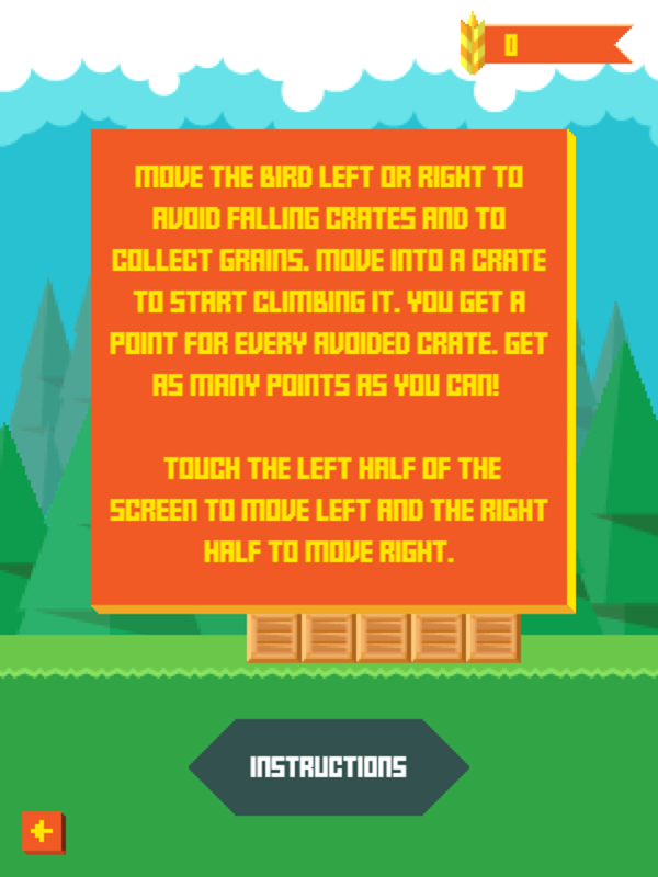 Birdy Rush Game Instructions Screenshot.