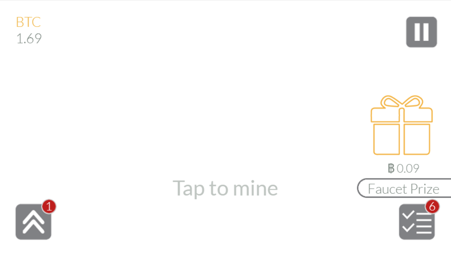 Bitcoin Tap Tap Mine Game Faucet Prize Screenshot.