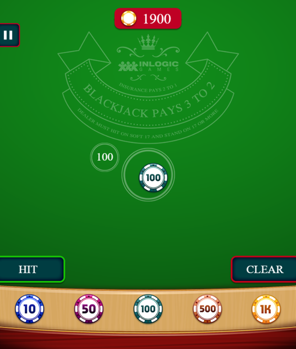 Blackjack Master Game Add Bet Screenshot.