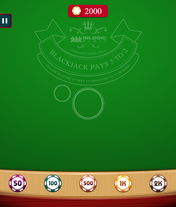 Blackjack Master Game Start Screenshot.