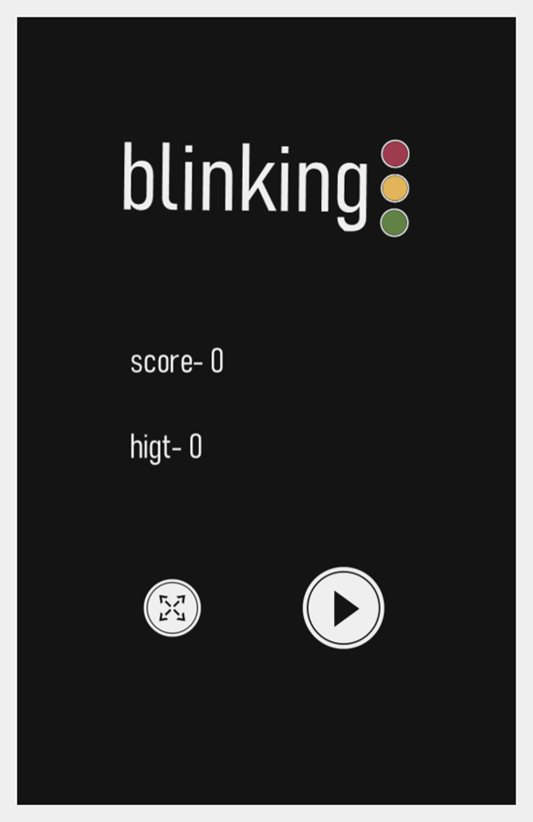 Blinking Game Welcome Screen Screenshot.