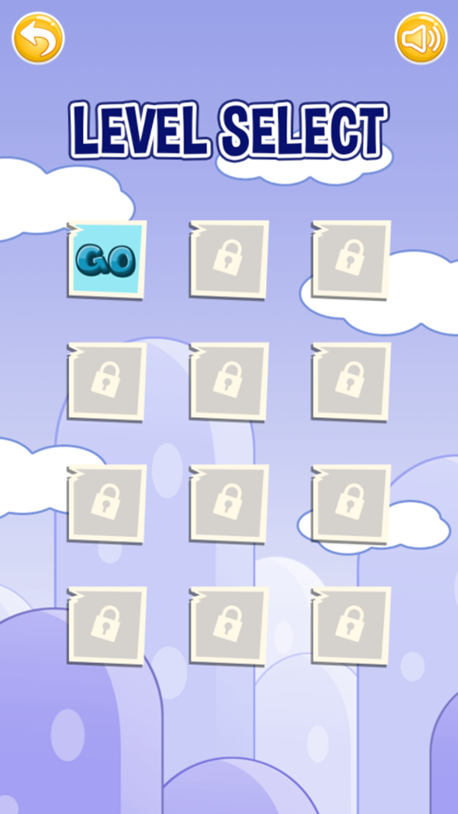 Block Breaker Game Level Select Screenshot.