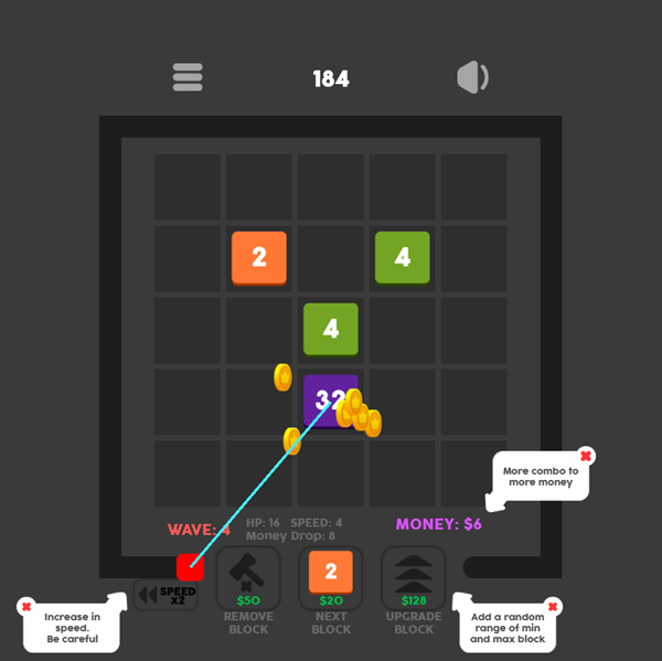 Block Defender Game Play Screenshot.