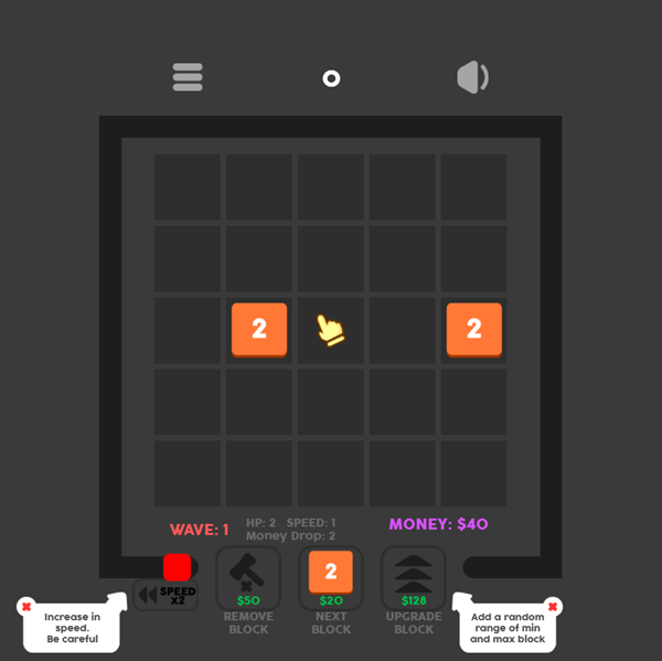 Block Defender Game How To Play Screenshot.