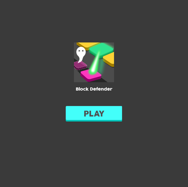 Block Defender Game Welcome Screen Screenshot.