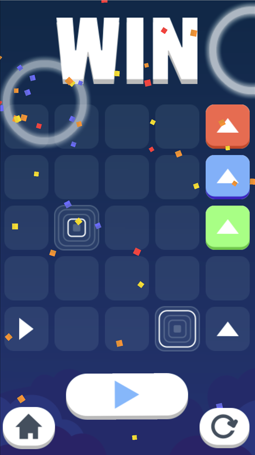 Block Slidey Game Level Complete Screen Screenshot.