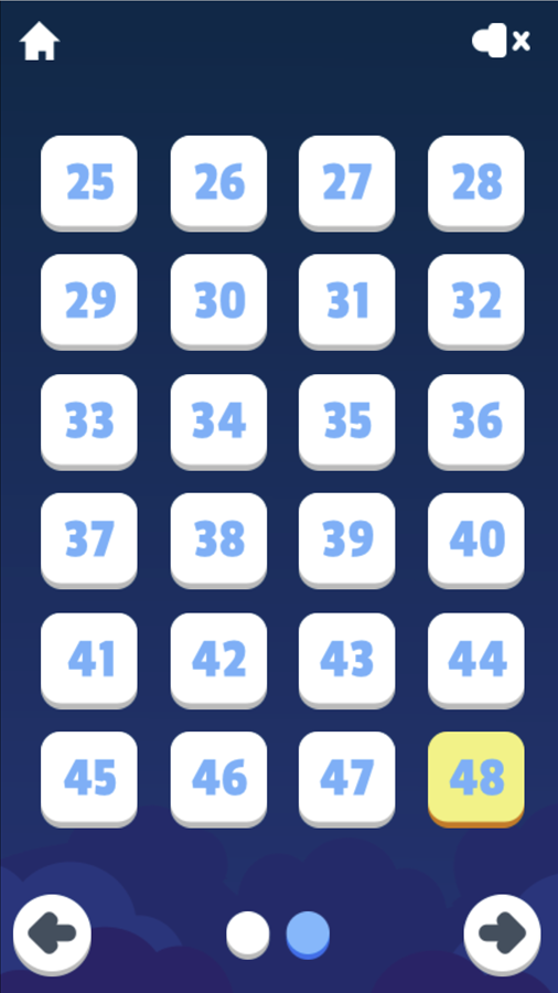 Block Slidey Game Level Select Screen Screenshot.