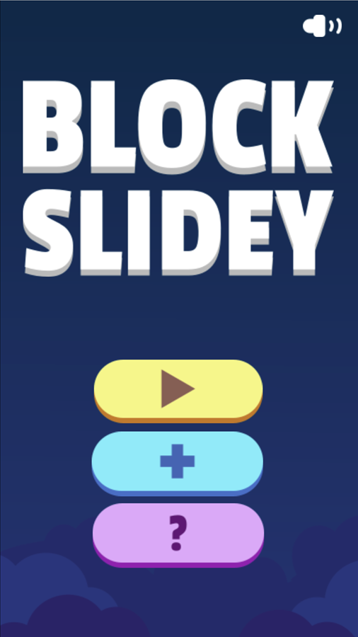 Block Slidey Game Welcome Screen Screenshot.