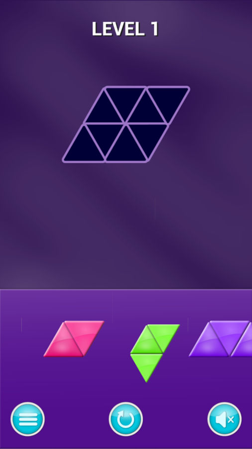 Block Triangle Puzzle Game Level Start Screenshot.