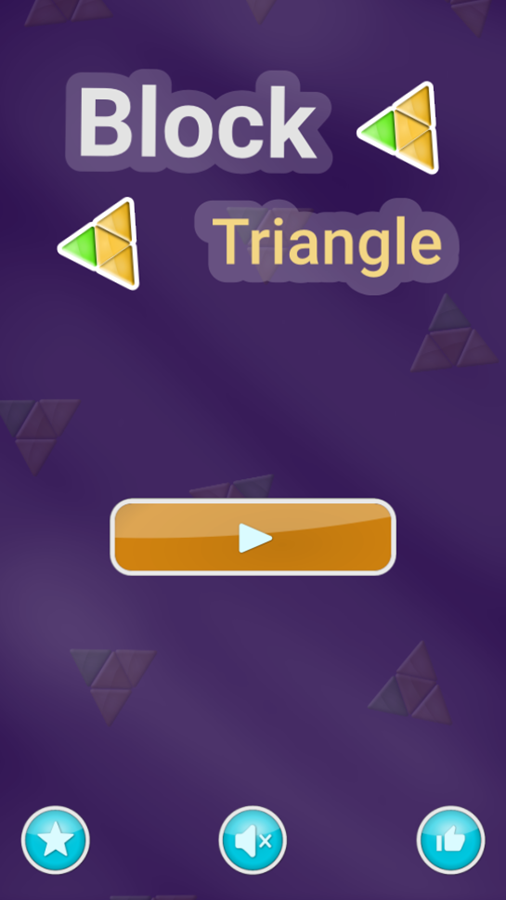Block Triangle Puzzle Game Welcome Screen Screenshot.