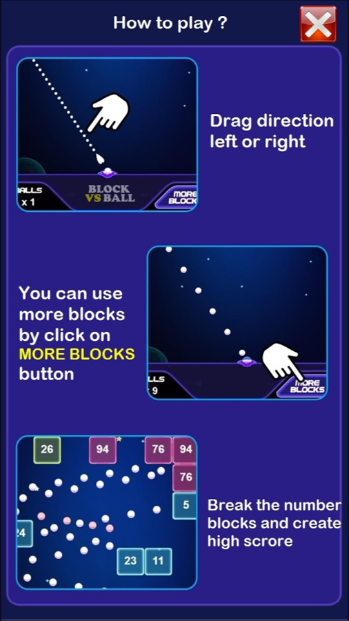 Block vs Ball Game How To Play Screenshot.