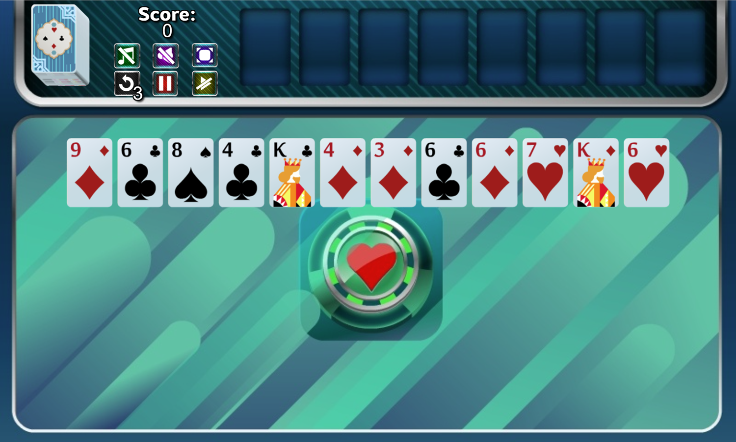 Blockade Solitaire Game Screenshot.