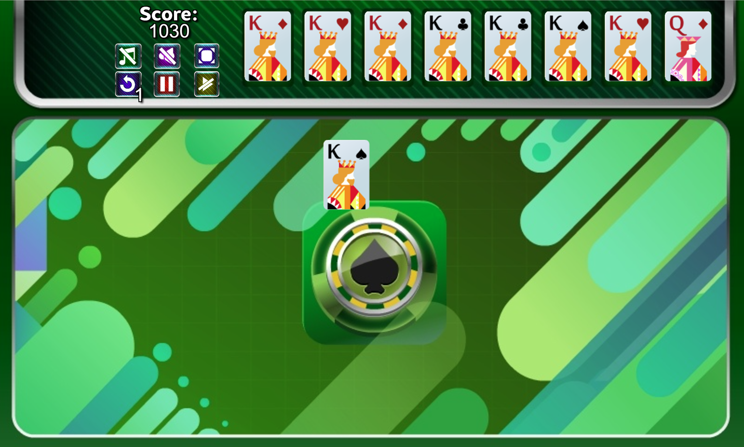 Blockade Solitaire Gameplay Screenshot.