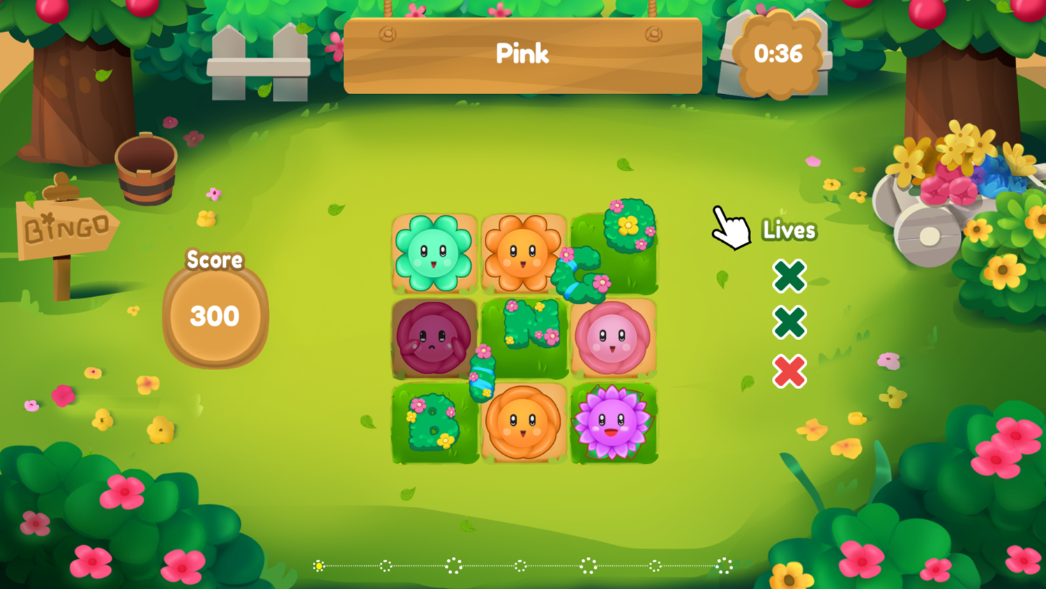 Bloom Me Game Bingo Screenshot.