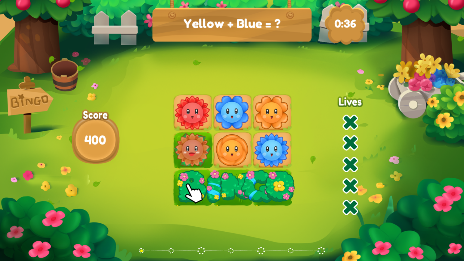 Bloom Me Game Multicolor Bingo Screenshot.