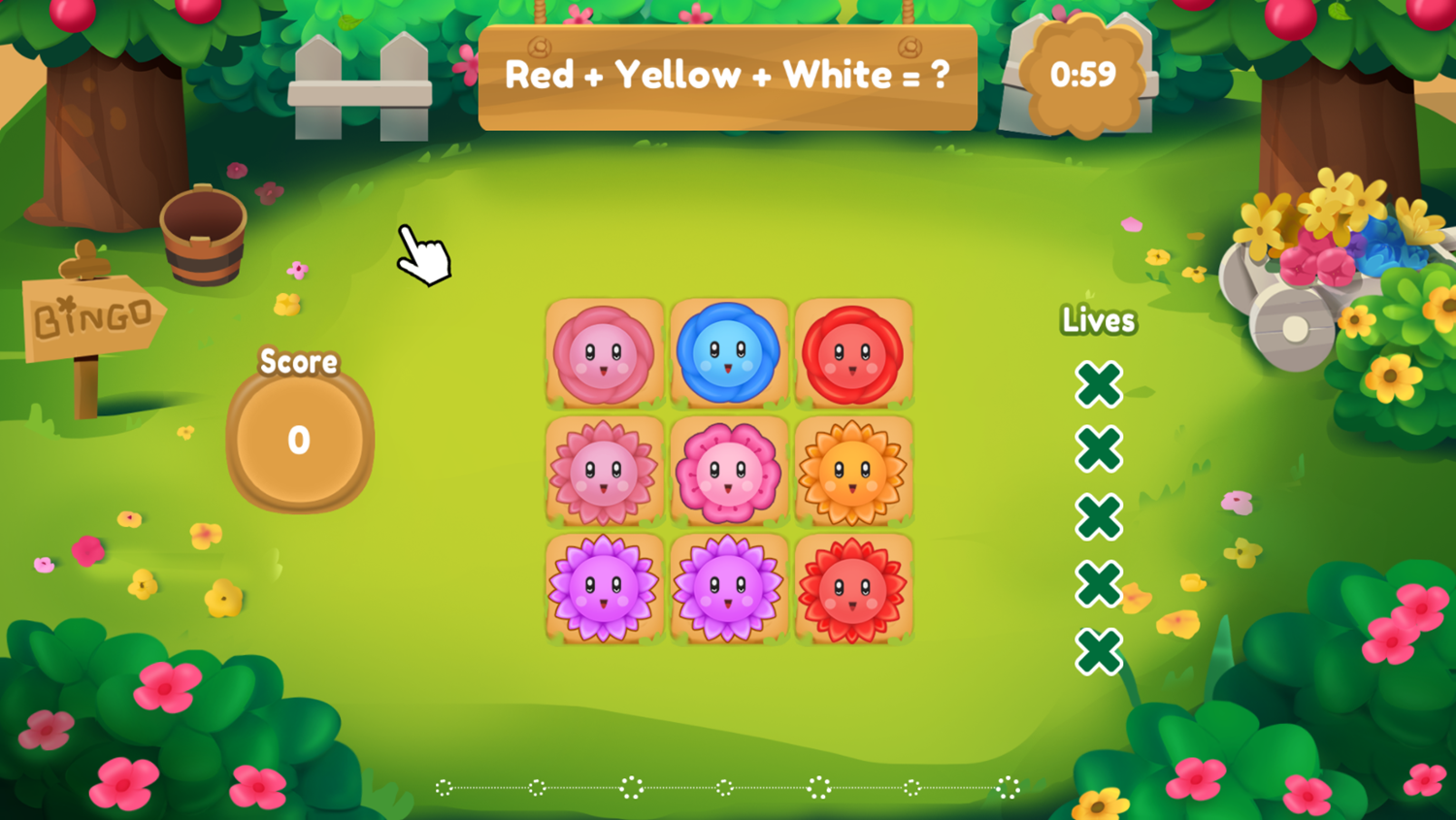 Bloom Me Multicolor Game Screenshot.