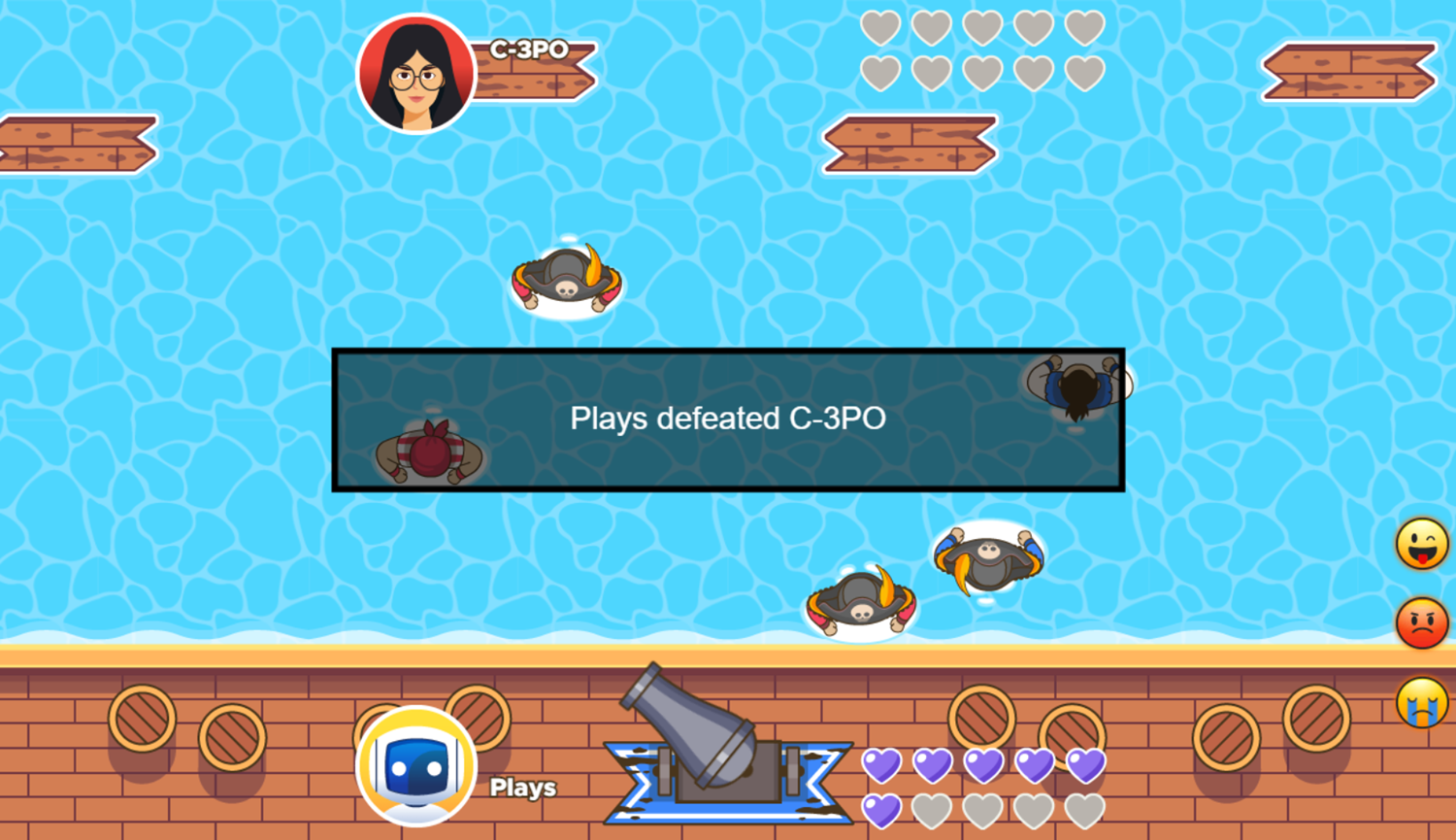 Board The Ship With Buddies Game Enemy Defeated Screenshot.