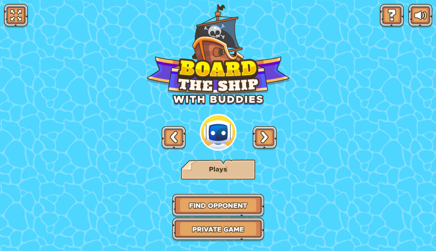 Board The Ship With Buddies Game Welcome Screen Screenshot.