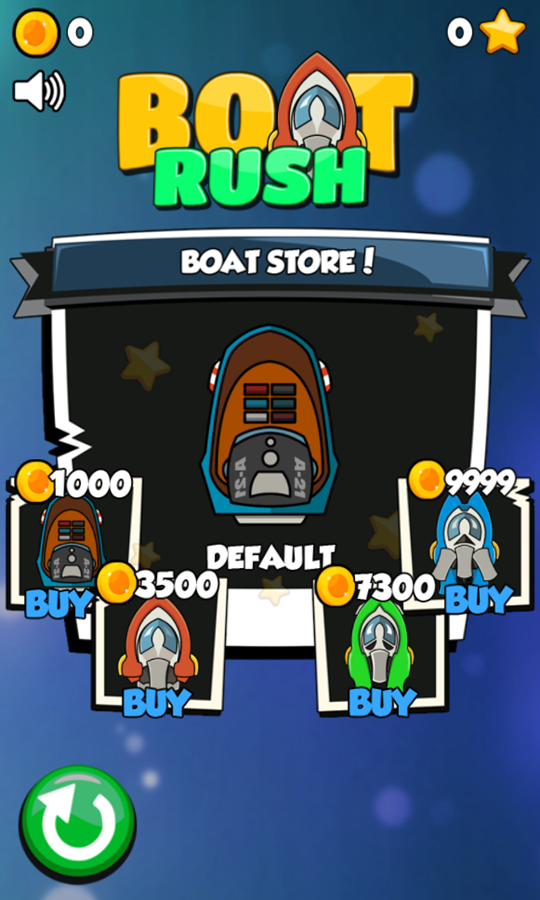 Boat Rush Game Shop Screenshot.