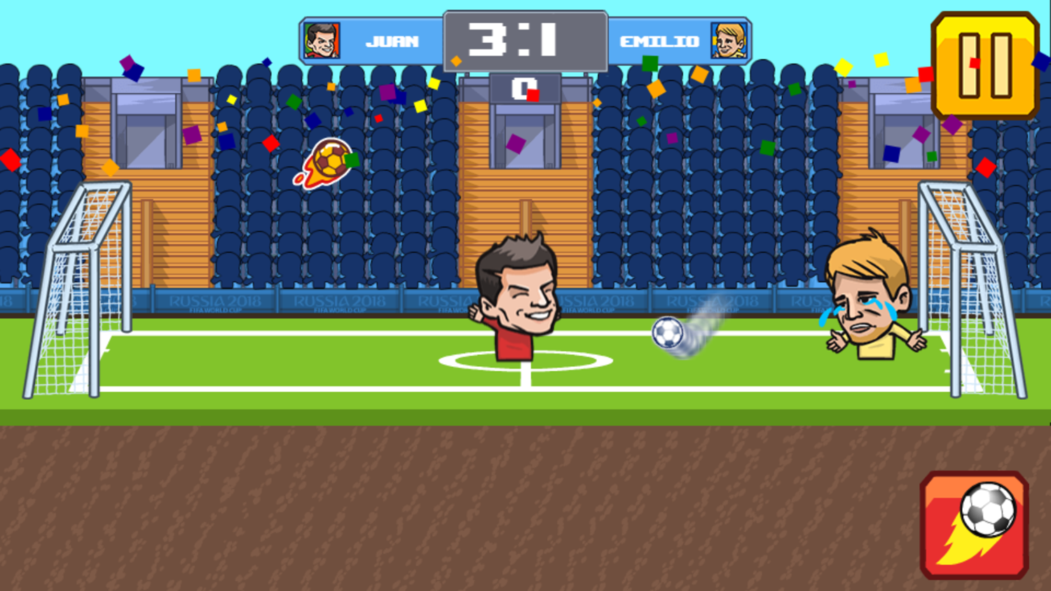 Bobblehead Soccer Royale Game Play Screenshot.