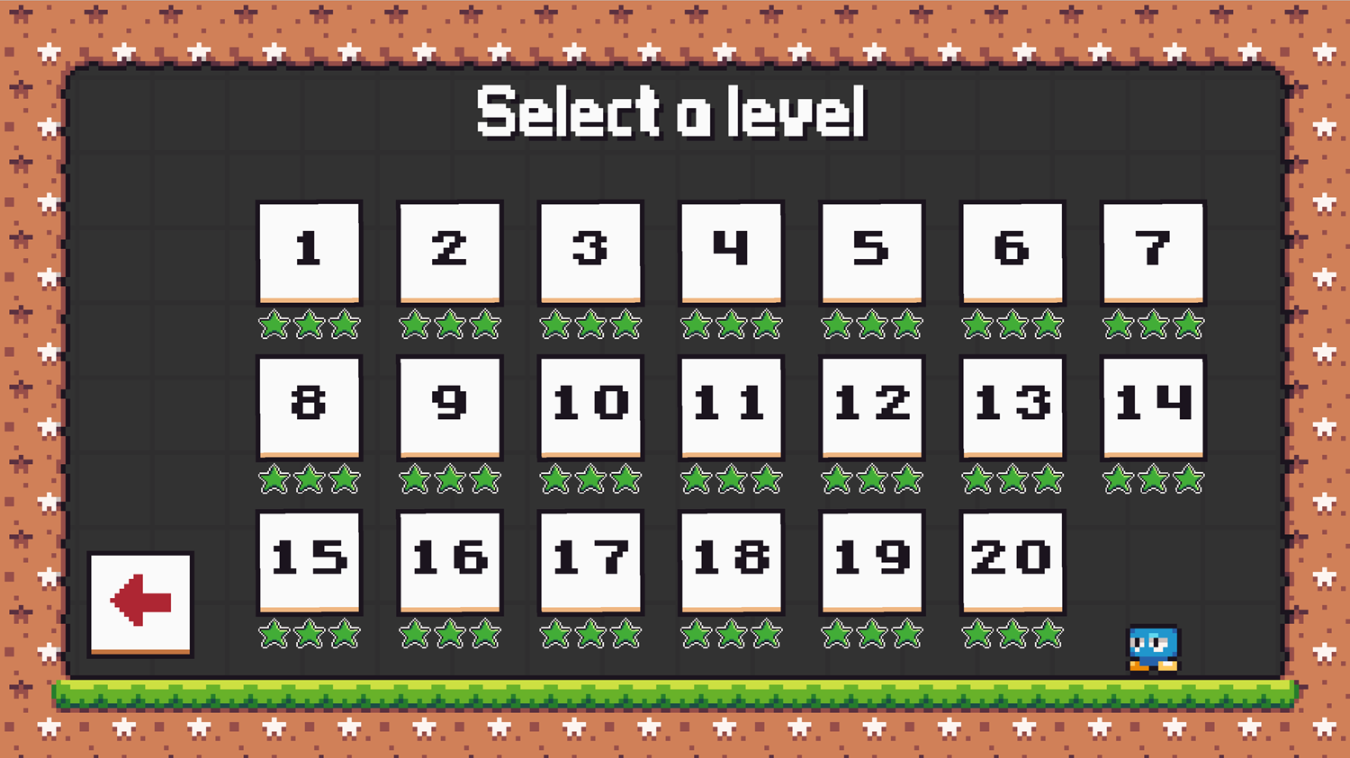 Bobby Jump Level Select Screen Screenshot.