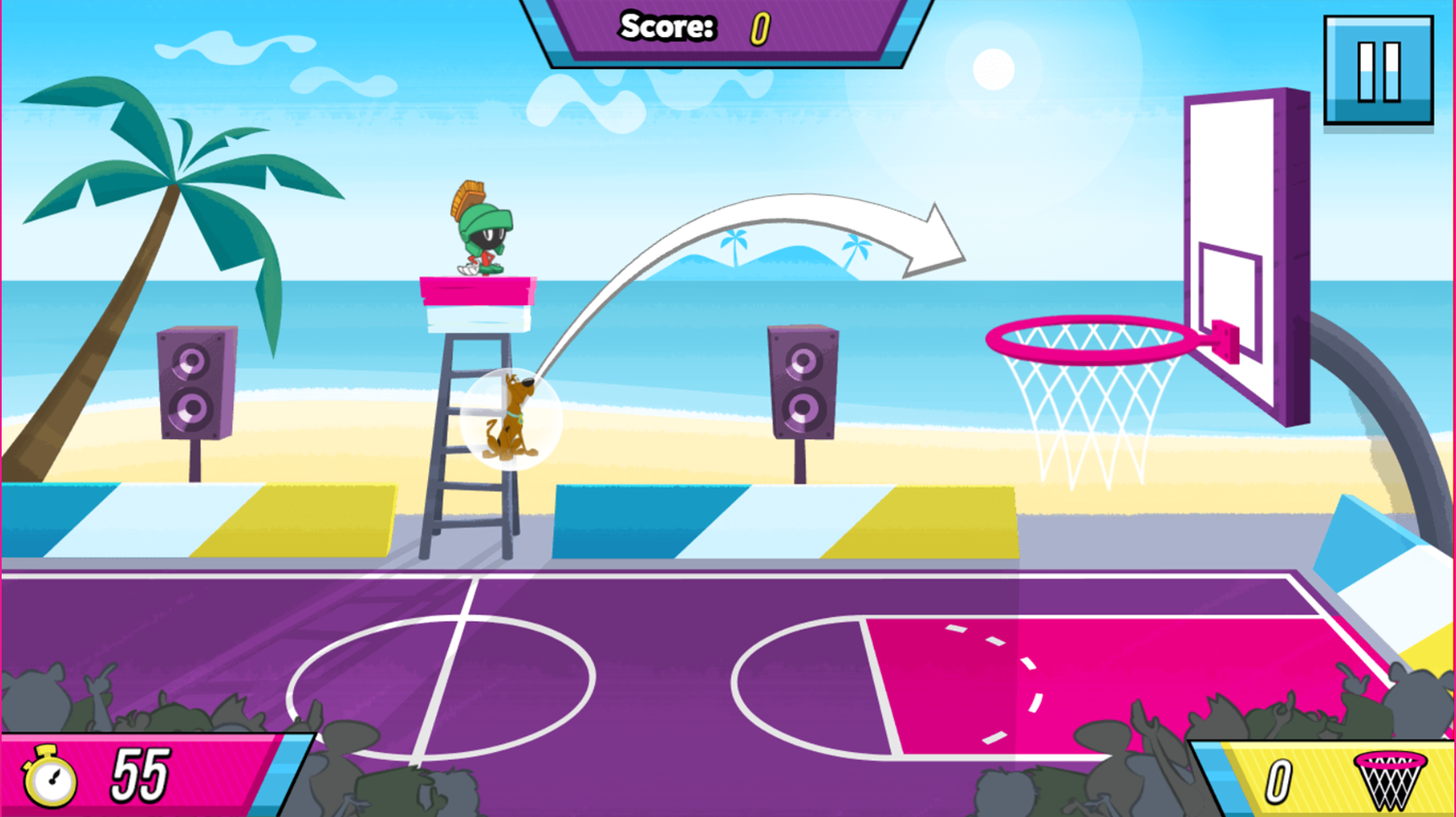 Boomerang All Stars Basket Zorb Game Play Screenshot.