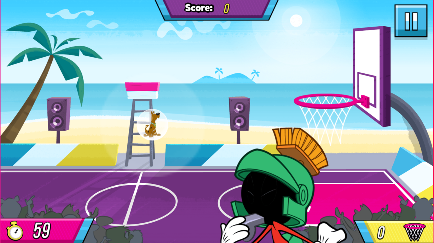 Boomerang All Stars Basket Zorb Game Start Screenshot.