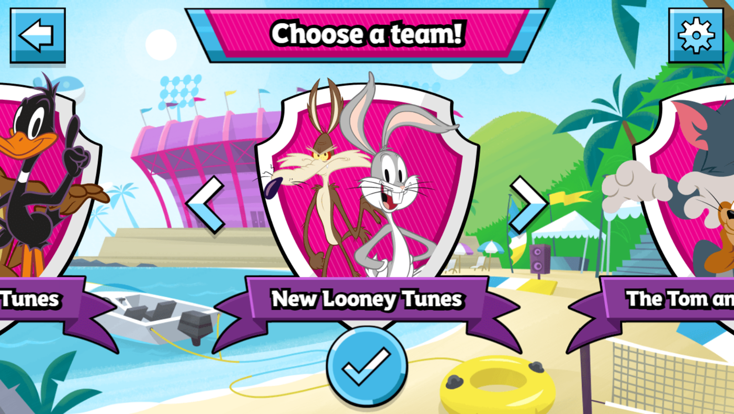 Boomerang All Stars Super Goalie Game Choose Team Screenshot.
