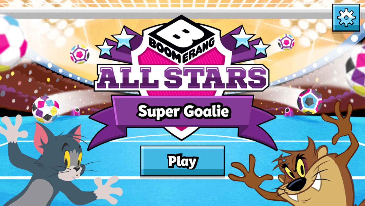 Boomerang All Stars Super Goalie Game Welcome Screen Screenshot.