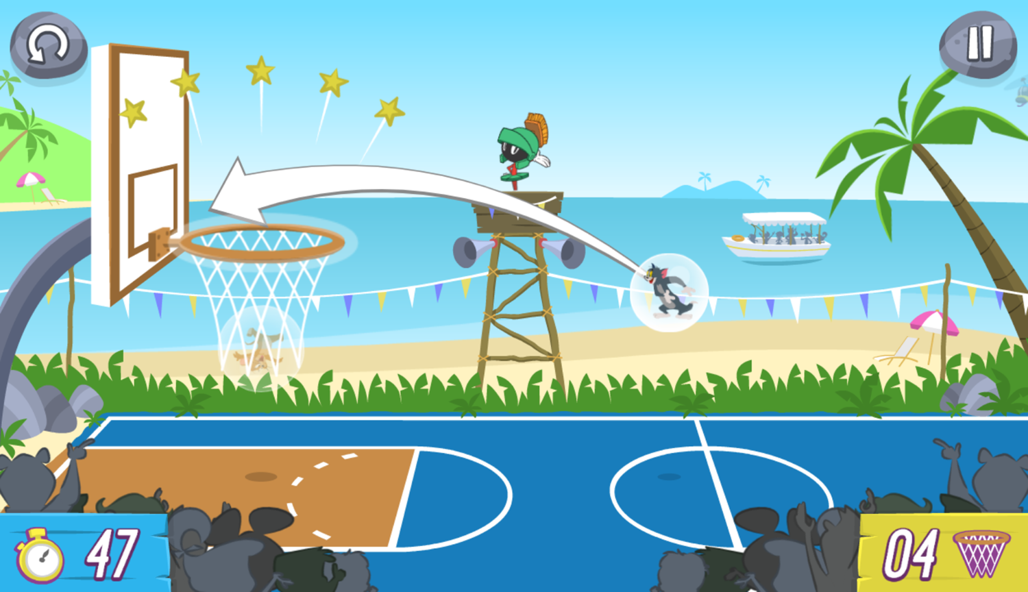 Boomerang Sports Game Basketball Play Screenshot.