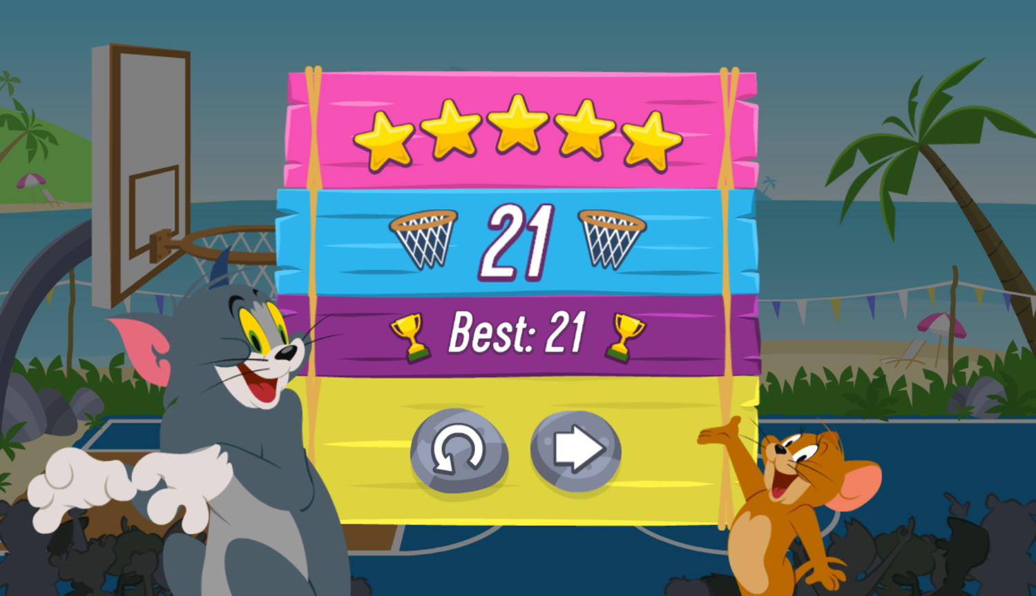 Boomerang Sports Game Basketball Score Screenshot.