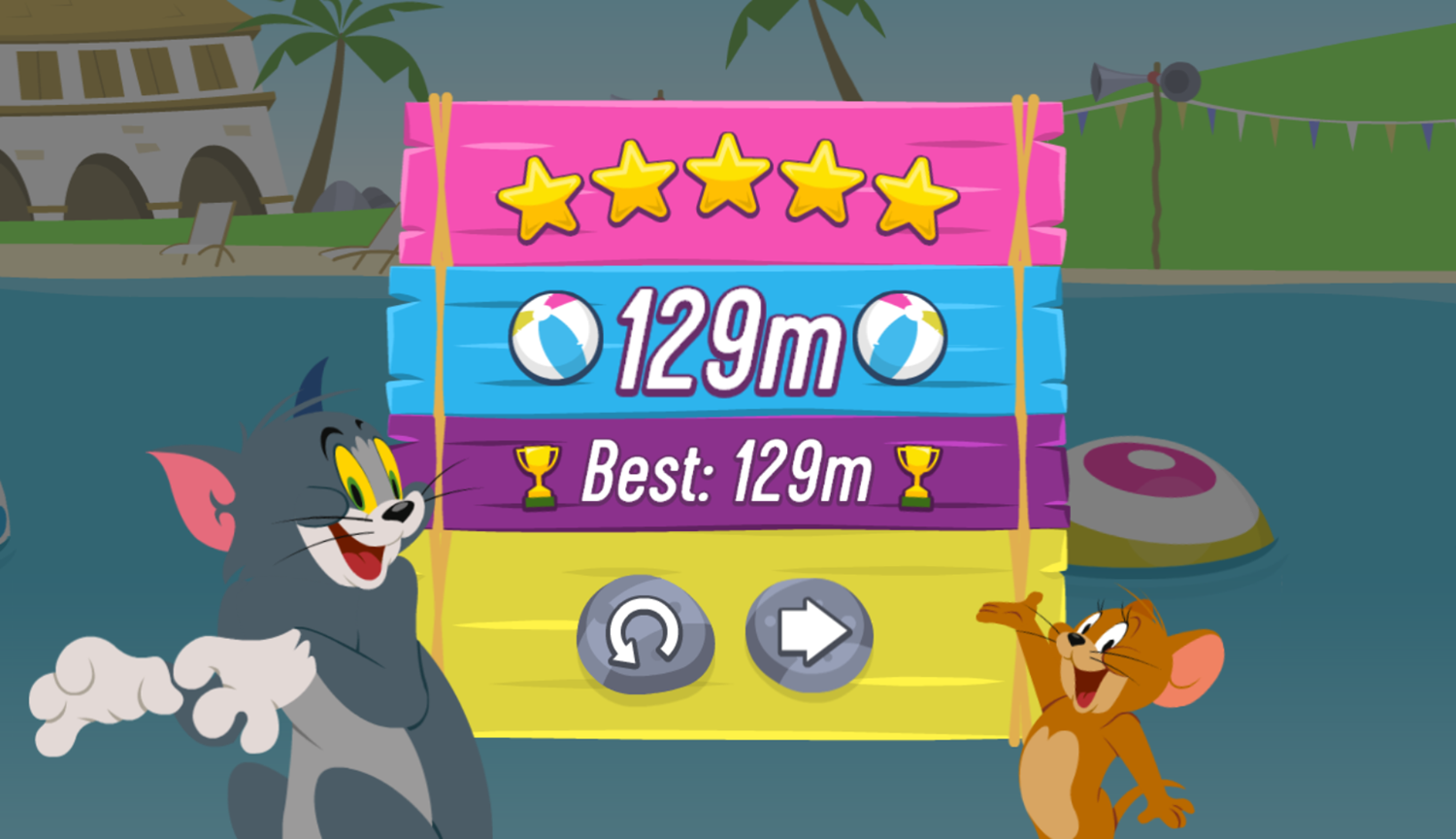 Boomerang Sports Game Pogo Stick Score Screenshot.