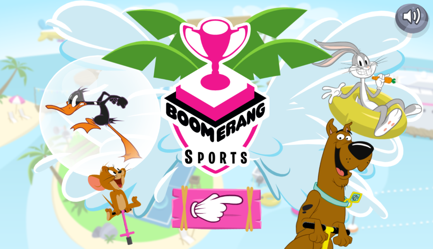 Boomerang Sports Game Welcome Screen Screenshot.