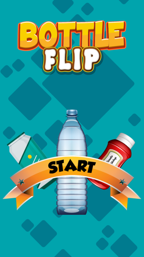 Bottle Flip Game Welcome Screen Screenshot.