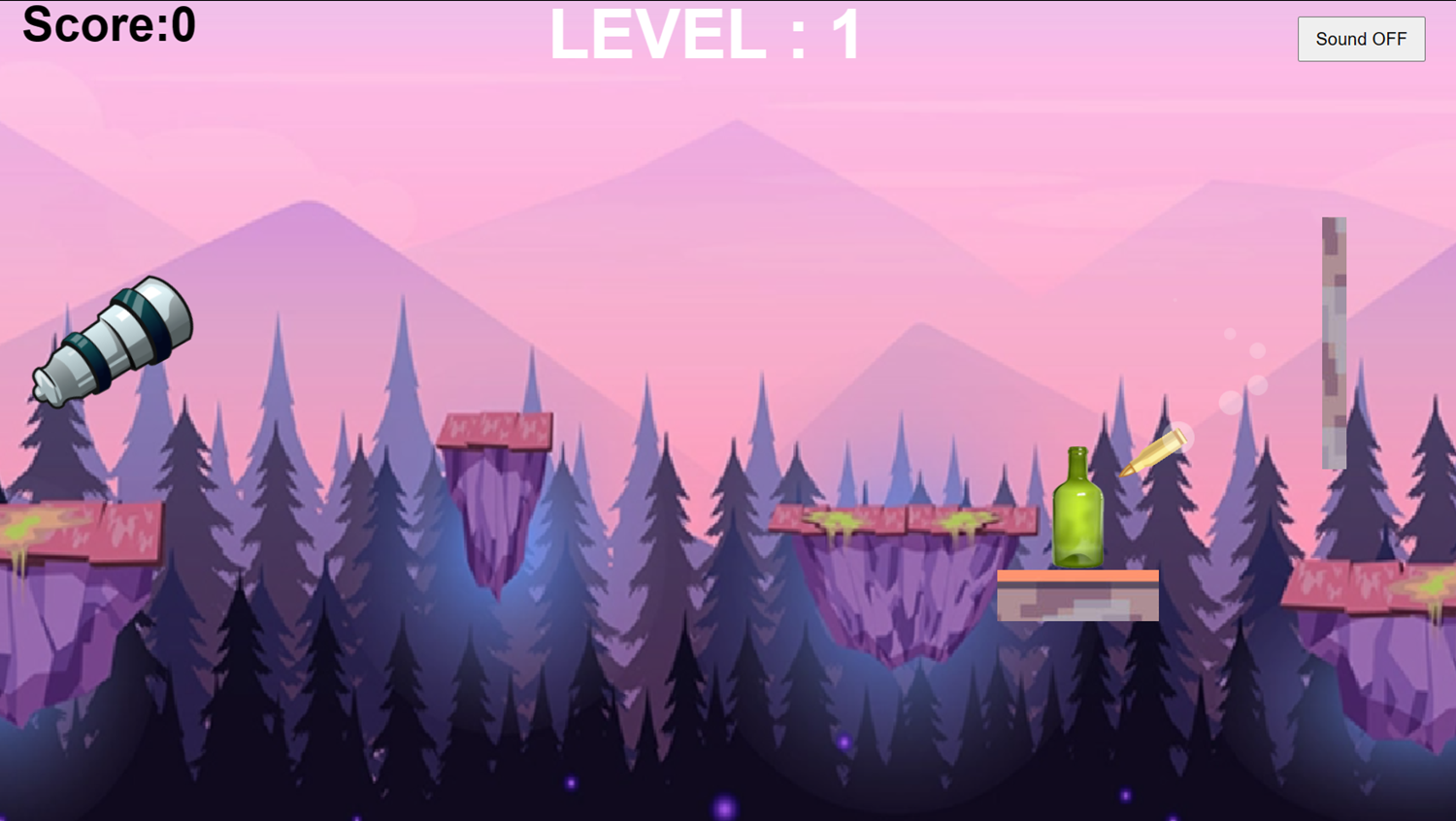 Bottle Smash Game Level Play Screenshot.