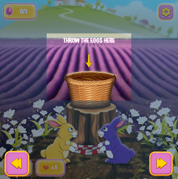 Bouncing Eggs Game Instructions Screenshot.