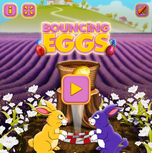 Bouncing Eggs Game Welcome Screen Screenshot.