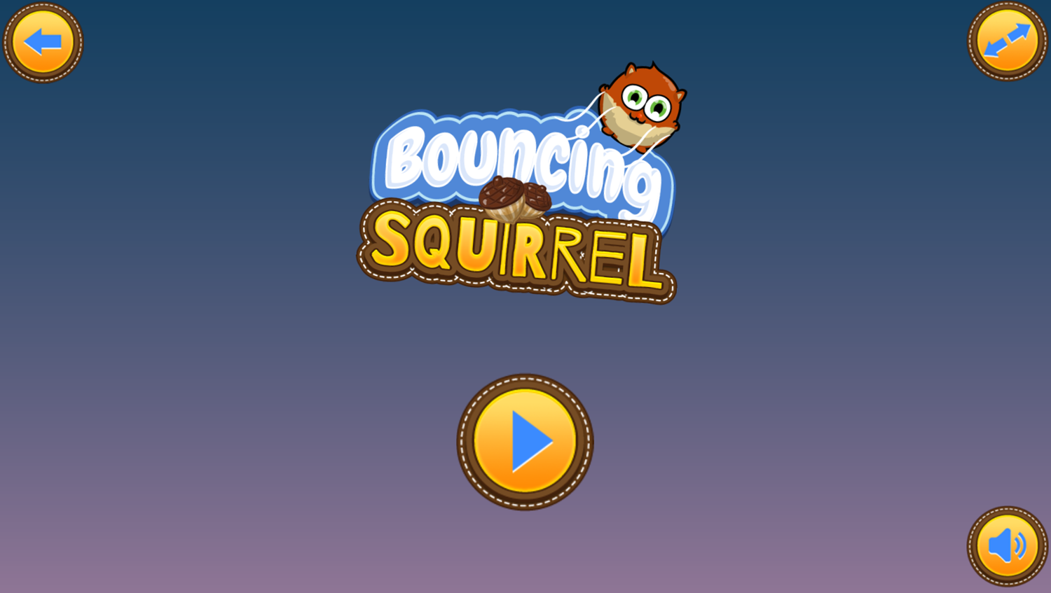 Bouncing Squirrel Game Welcome Screen Screenshot.