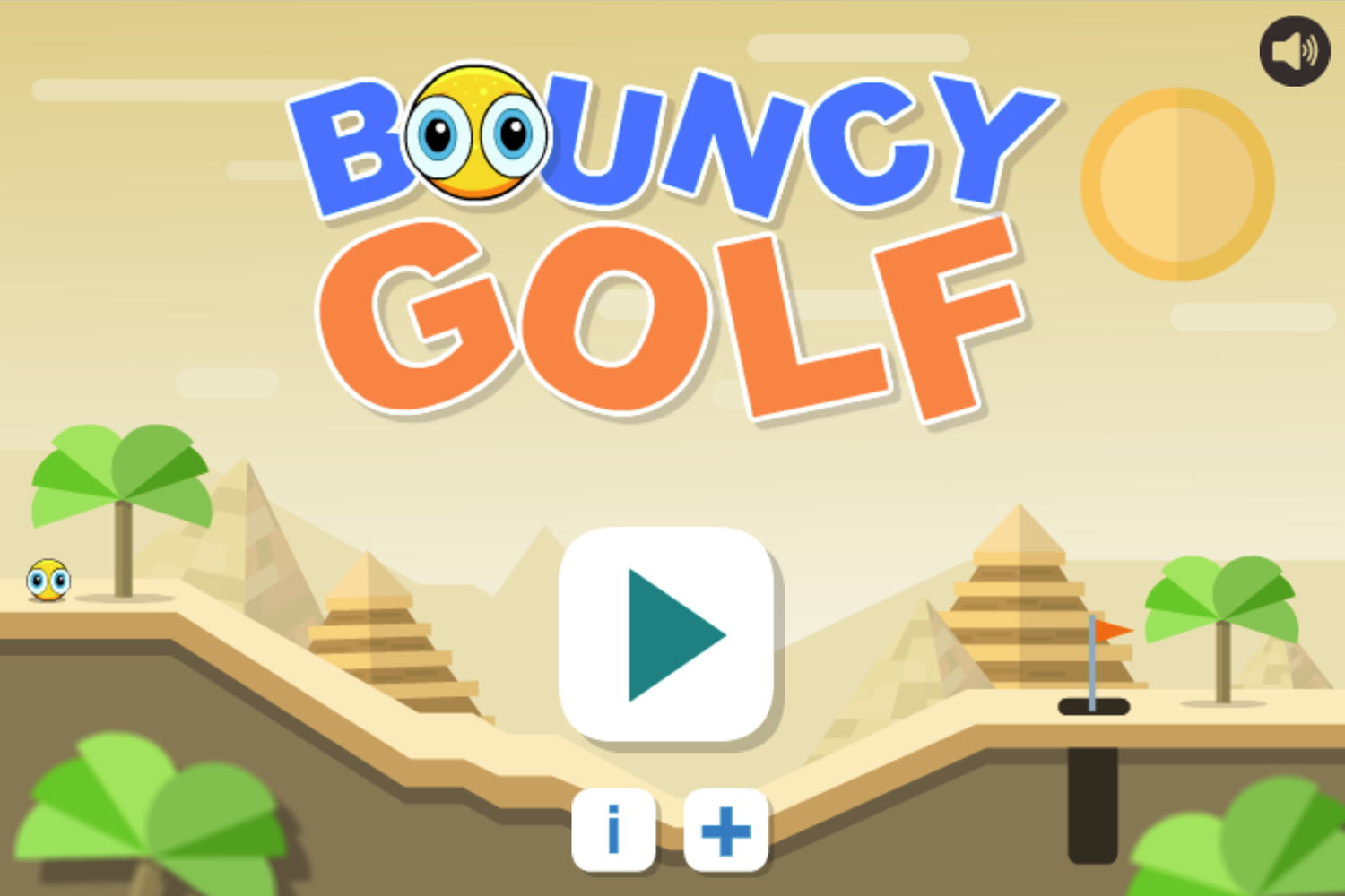 Bouncy Golf Game Welcome Screen Screenshot.