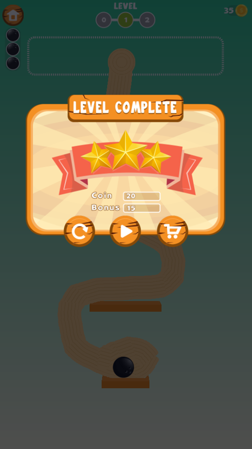 Bowling Lane Game Level Complete Screenshot.