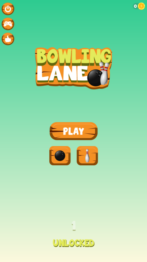 Bowling Lane Game Welcome Screen Screenshot.