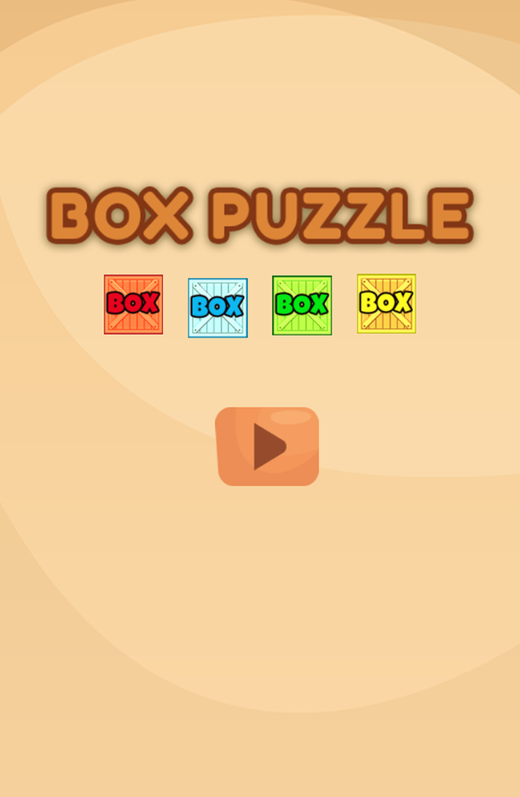 Box Puzzle Game Welcome Screen Screenshot.