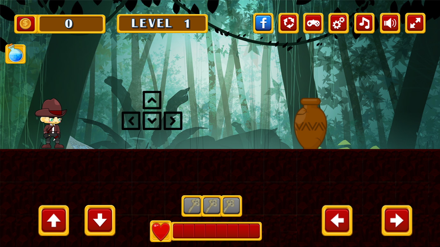 Boy Adventurer Game Start Screenshot.
