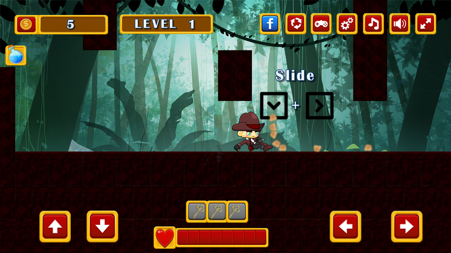 Boy Adventurer Game How To Slide Screenshot.