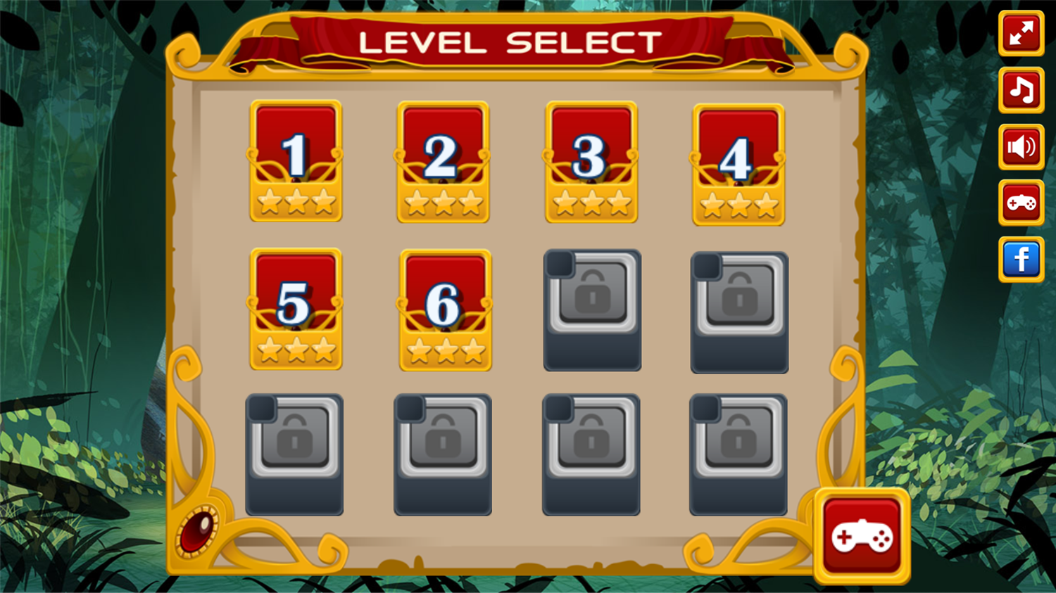 Boy Adventurer Game Level Select Screenshot.