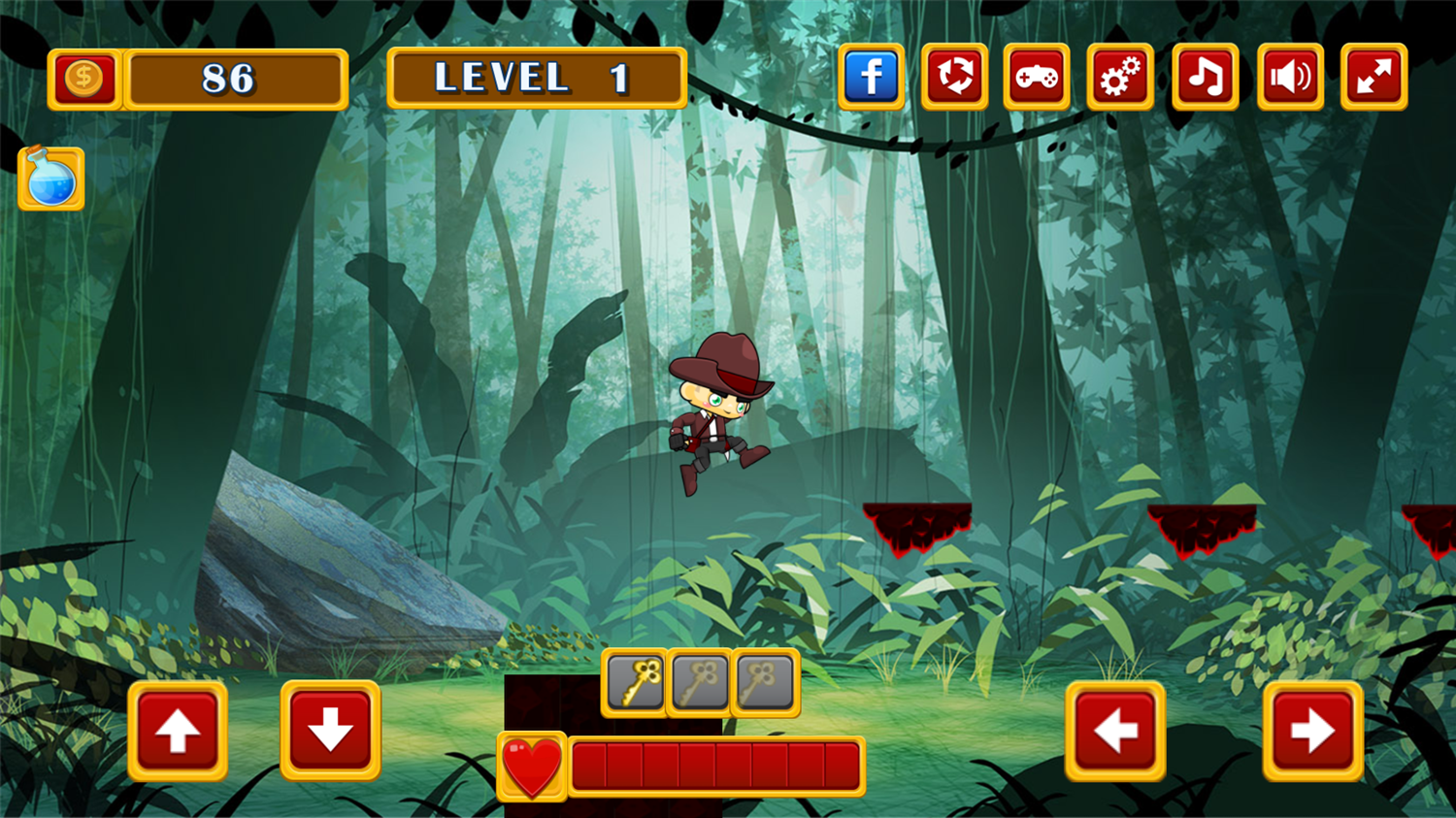 Boy Adventurer Game Platforming Screenshot.