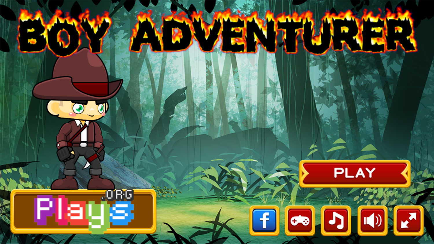 Boy Adventurer Game Welcome Screen Screenshot.