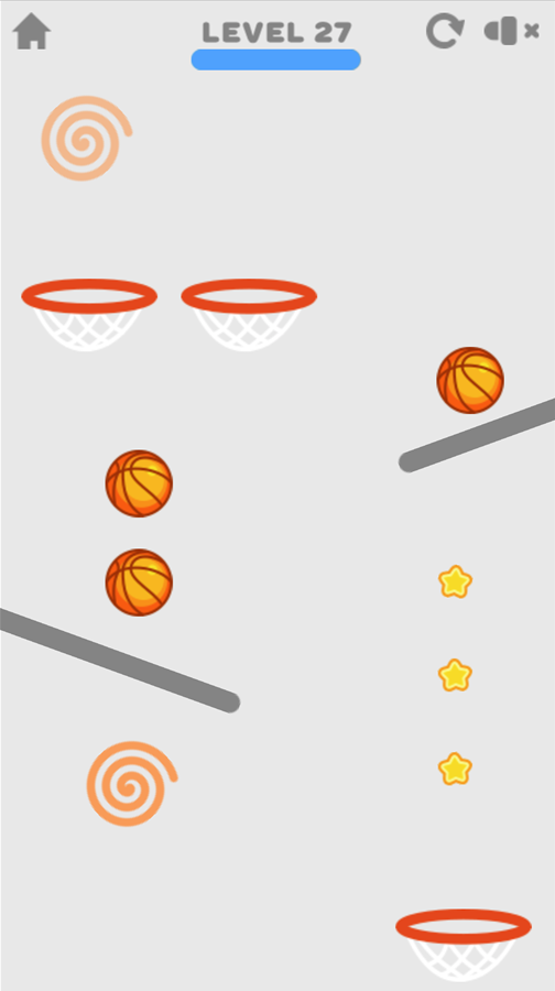 Brain Dunk Game Level With 3 Balls Screenshot.