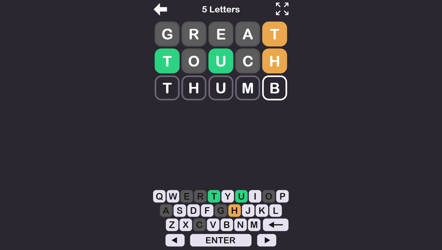 Brain Words Game Play Screenshot.